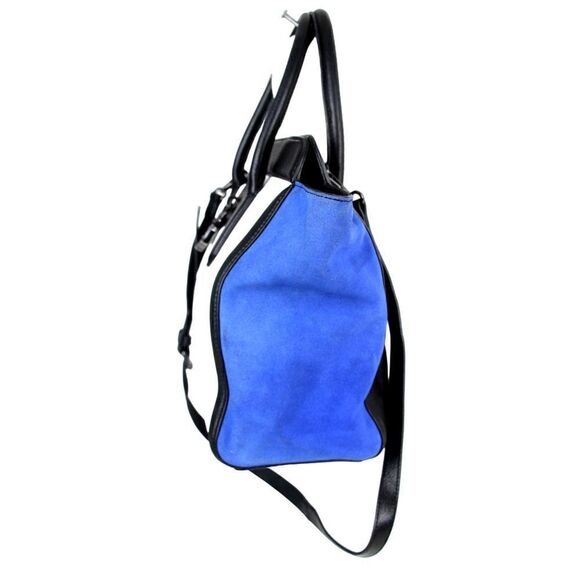 Vince Camuto WHITE BLACK BLUE GENUINE LEATHER SHOULDER BAG SATCHEL HANDBAG PURSE - Picture 4 of 16